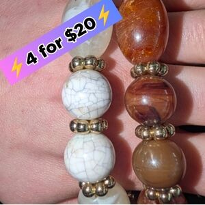 Bracelets ⚡4 for $20⚡ Brown and White Bracelet Bundle